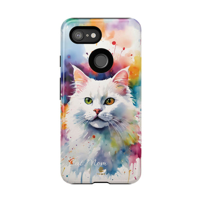 Custom White Cat Google Pixel Tough Phone Case