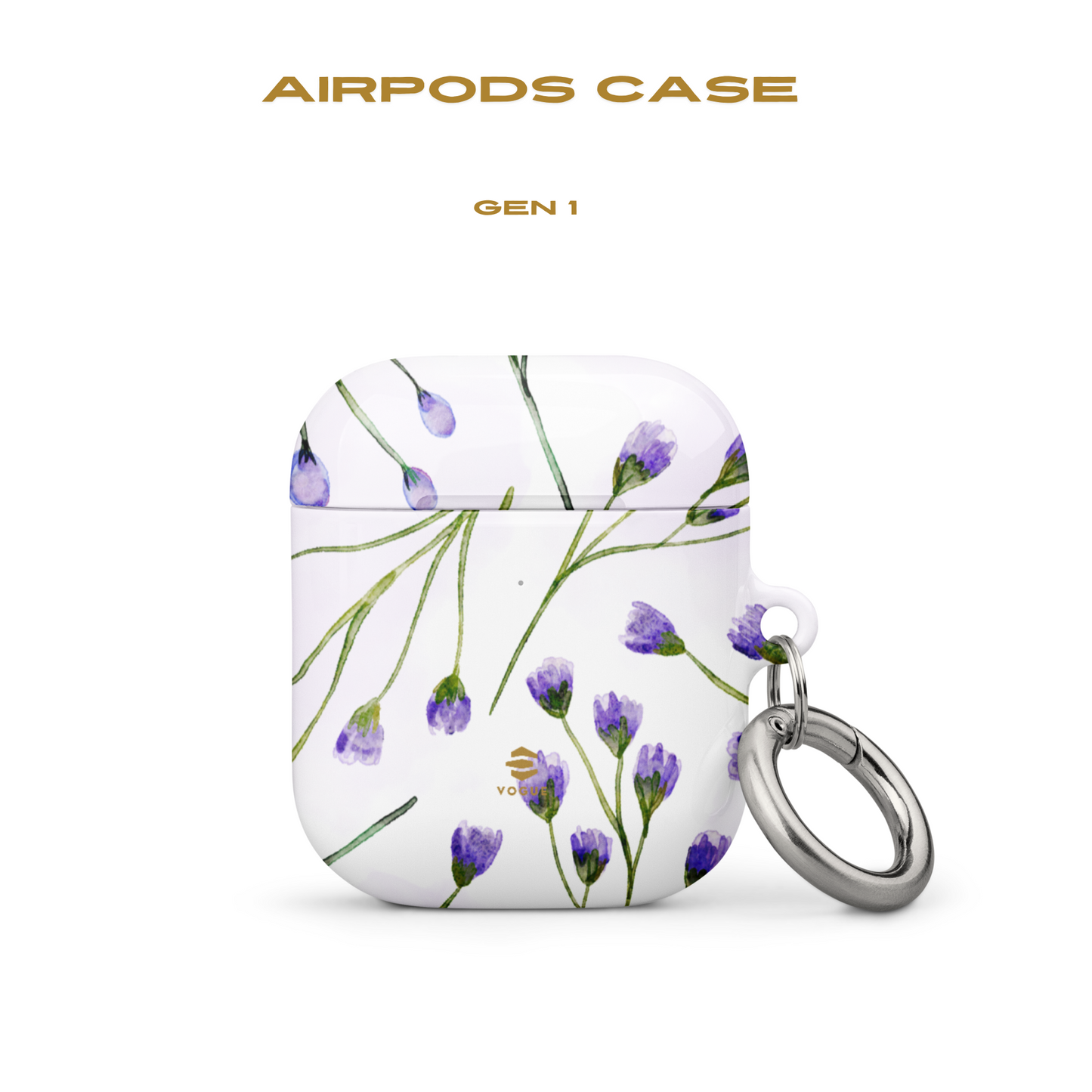 Estuches para AirPods con diseño de flores de color lila