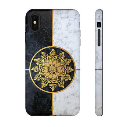 Funda para iPhone con diseño de mandala dorado