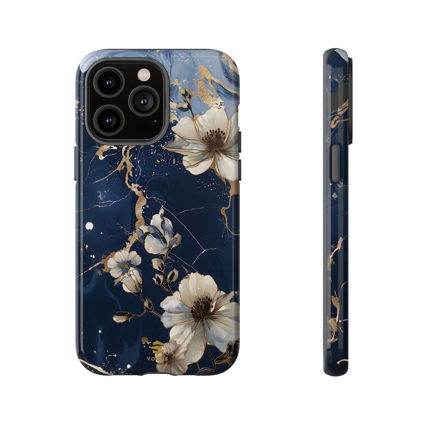 Funda para iPhone con diseño floral de mármol