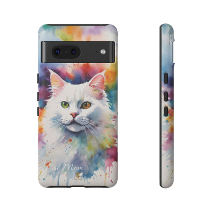 Custom White Cat Google Pixel Tough Phone Case