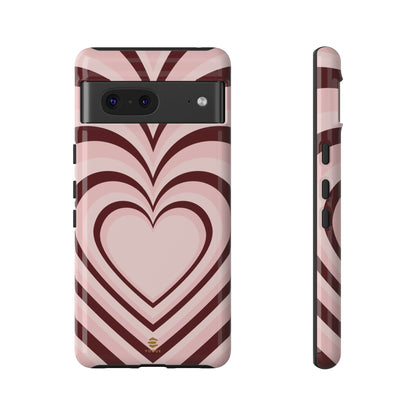 Burgundy Hearts Phone Case For Valentine's day Google pixel