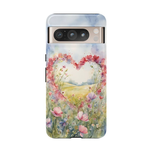 Flower heart Tough Phone Case for Google