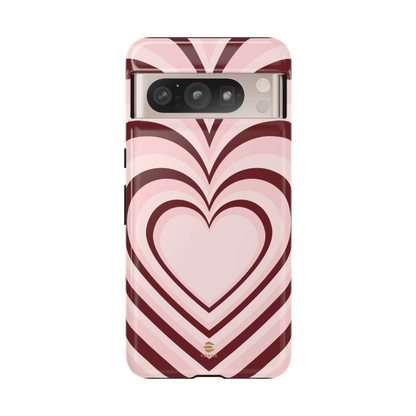 Burgundy Hearts Phone Case For Valentine's day Google pixel