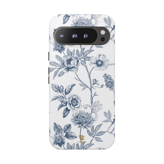 Floral Line Art Tough Phone Case Google Pixel