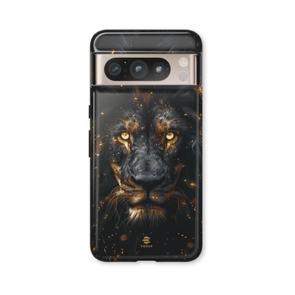 Estuche de Google con arte del león negro