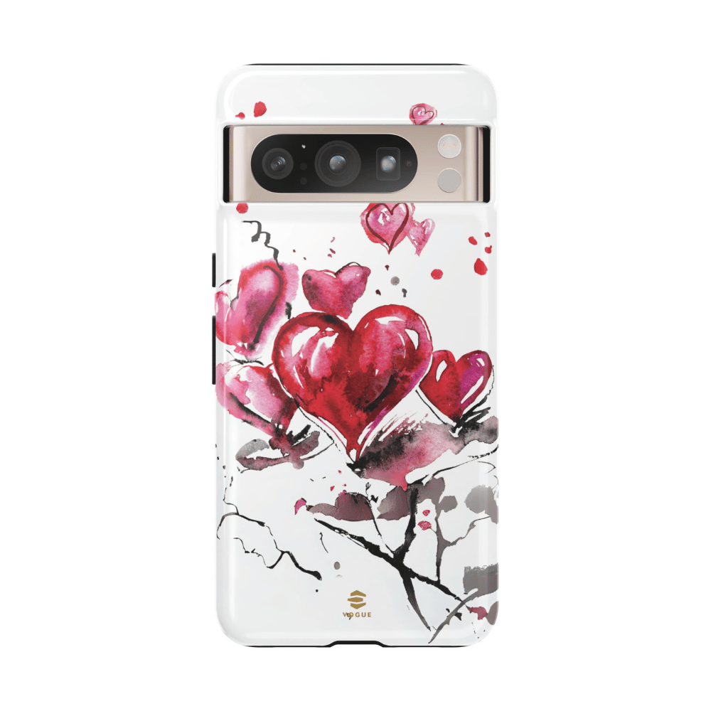 Abstract Hearts Phone Case For Valentine's day - Pink and grey Google  protective case