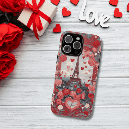 Hearts in Paris Phone Case Valentine's Day Gift for Her