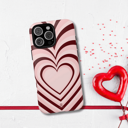 Burgundy Hearts Design - Phone Case, Love, Valentine's Day Gift for Her