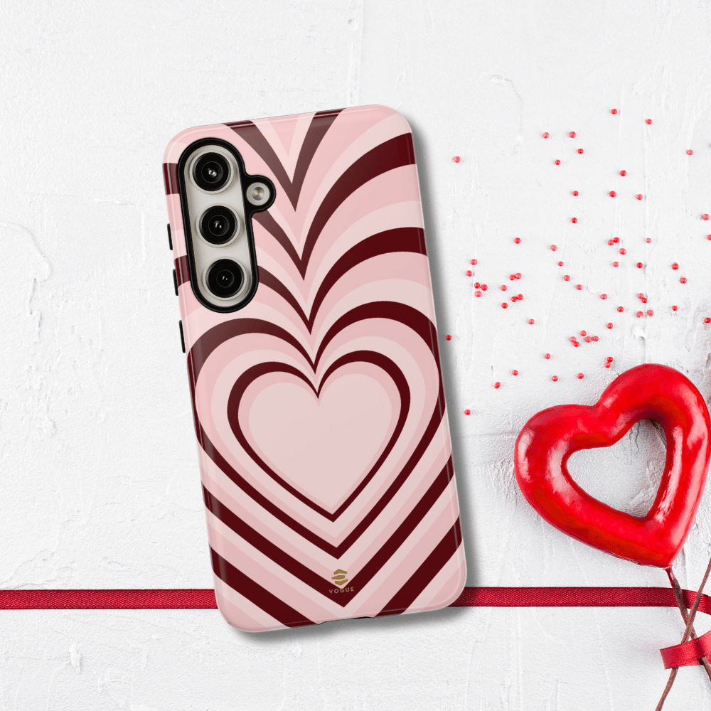 Burgundy Hearts Design - Phone Case, Love, Valentine's Day Gift for Her Samsung Galaxy