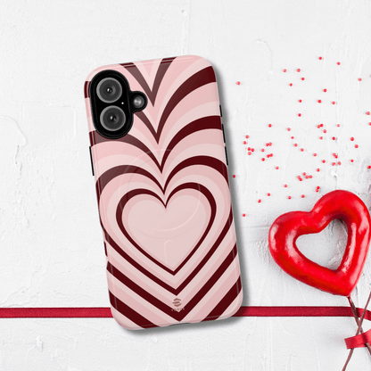 Burgundy Hearts Design - Phone Case MagSafe, Love, Valentine's Day Gift for Her