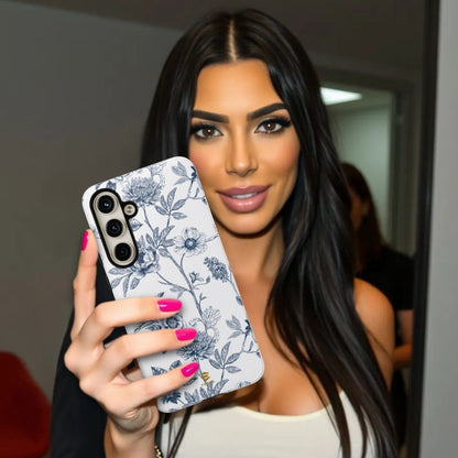 Floral Line Art Tough Phone Case Samsung