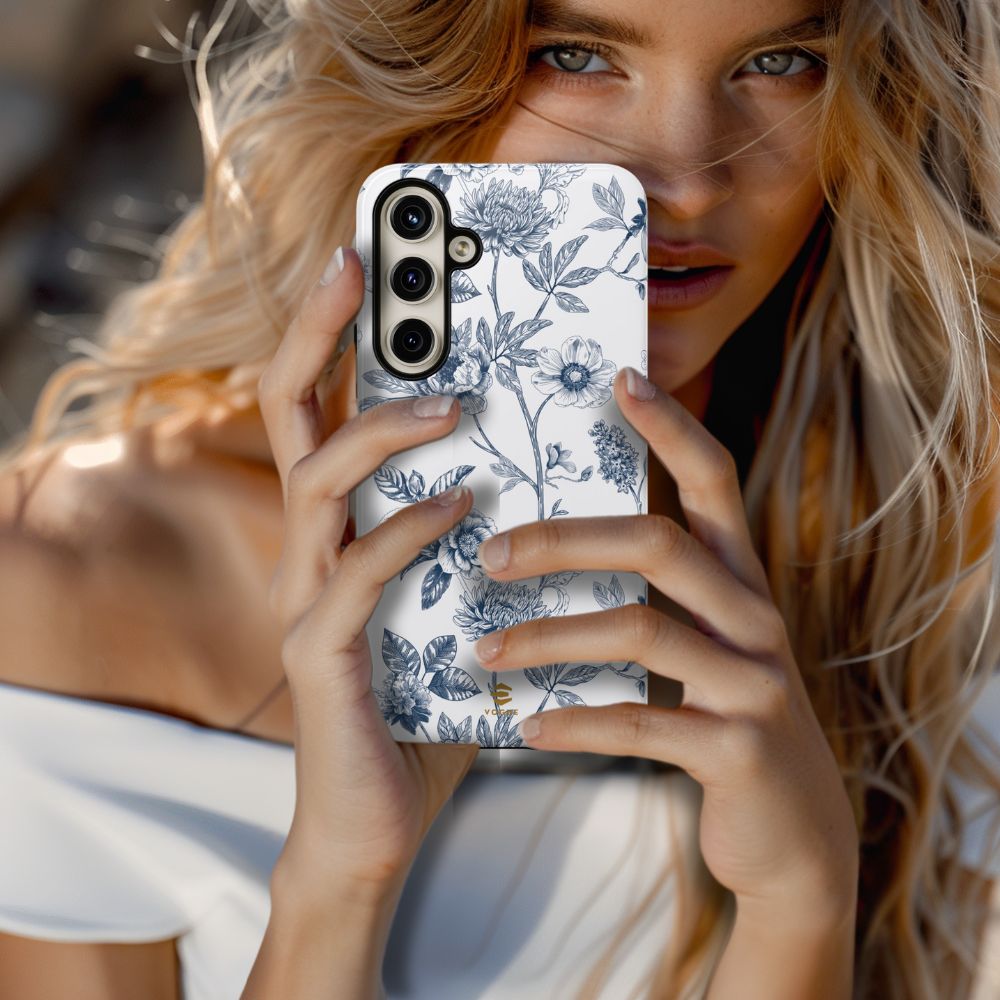 Floral Line Art Tough Phone Case Samsung