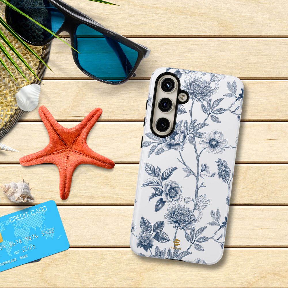 Floral Line Art Tough Phone Case Samsung