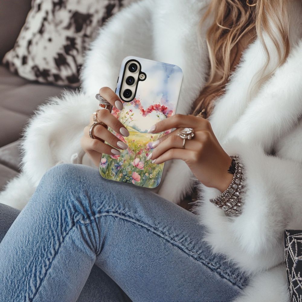 Flower heart Tough Phone Case for Samsung