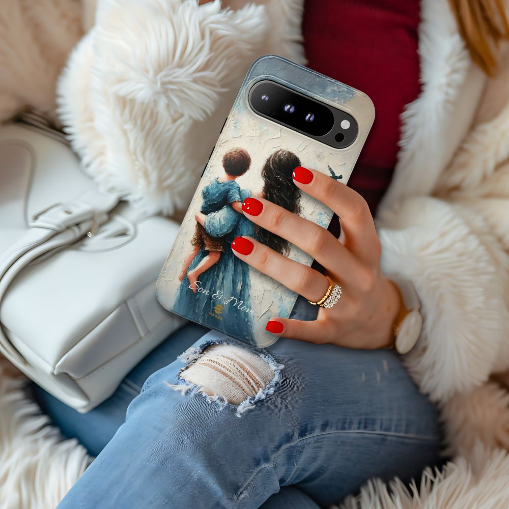 Custom Son & Mom Google Pixel Tough Phone Case