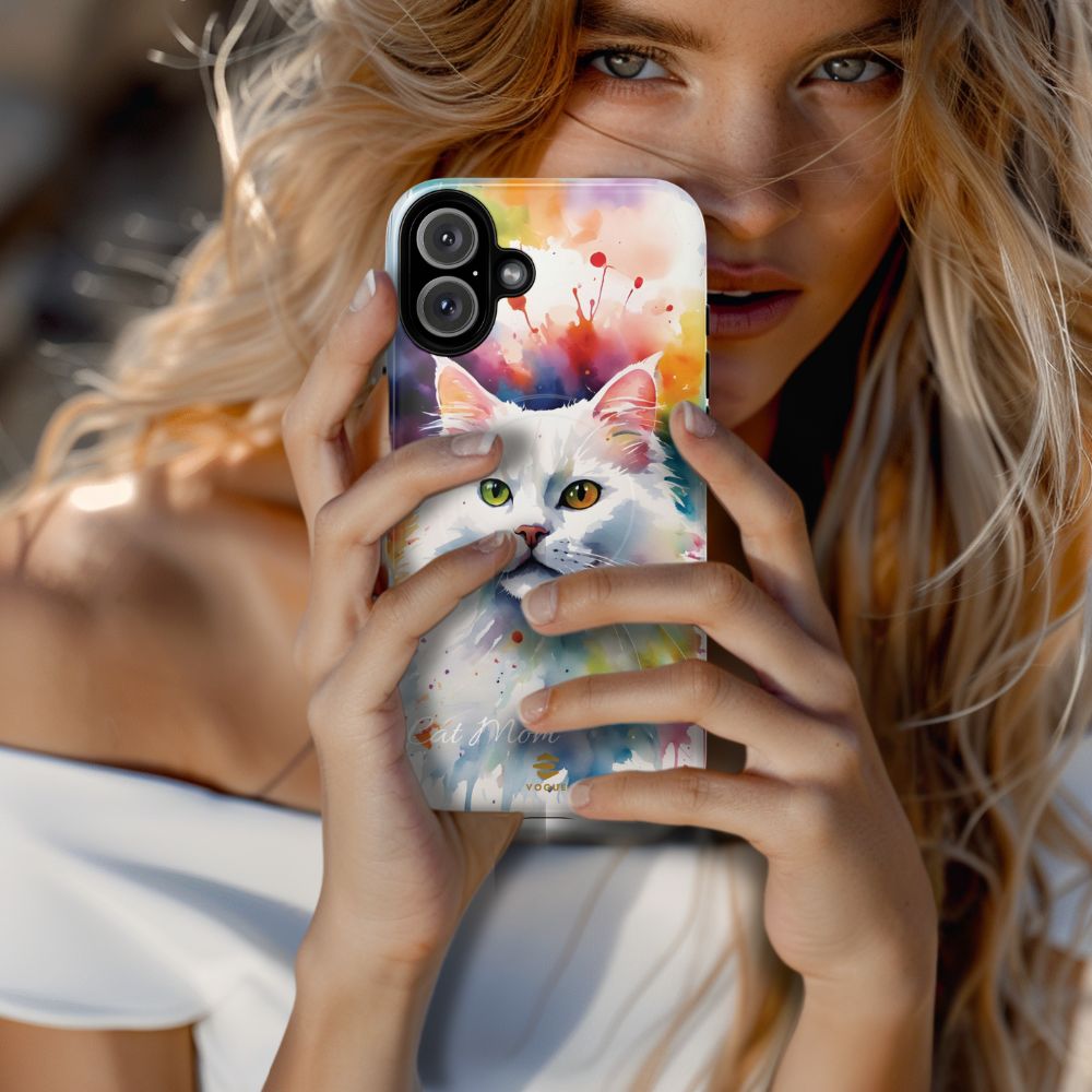Custom White Cat  Magsafe Phone Case