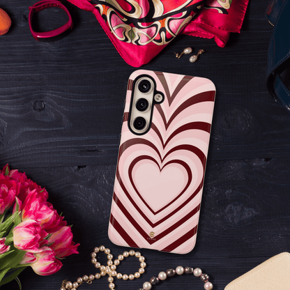 Burgundy Hearts Design - Phone Case, Love, Valentine's Day Gift for Her Samsung Galaxy