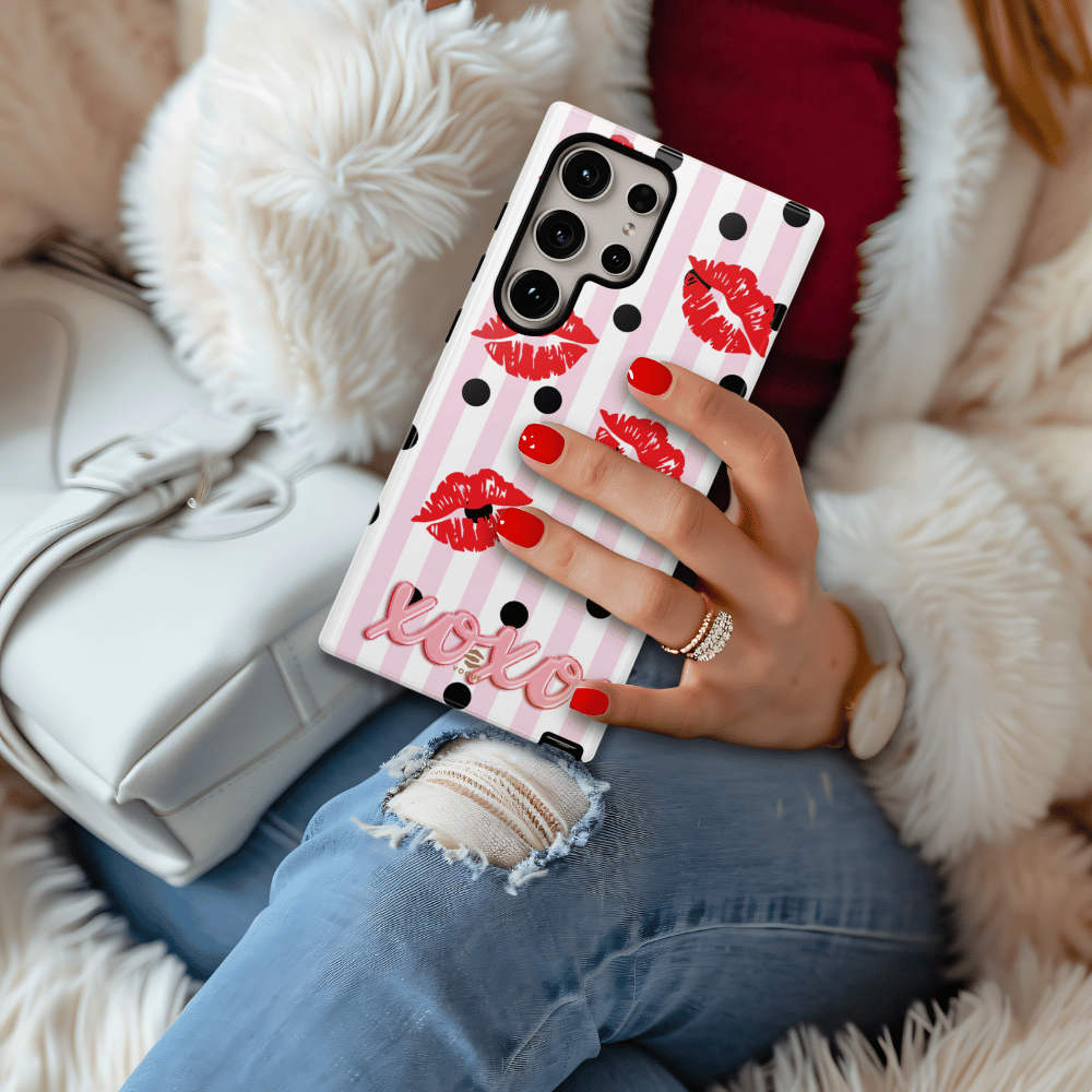 Berry Kiss Phone Case Valentine's day gift for her Samsung Galaxy Tough Case