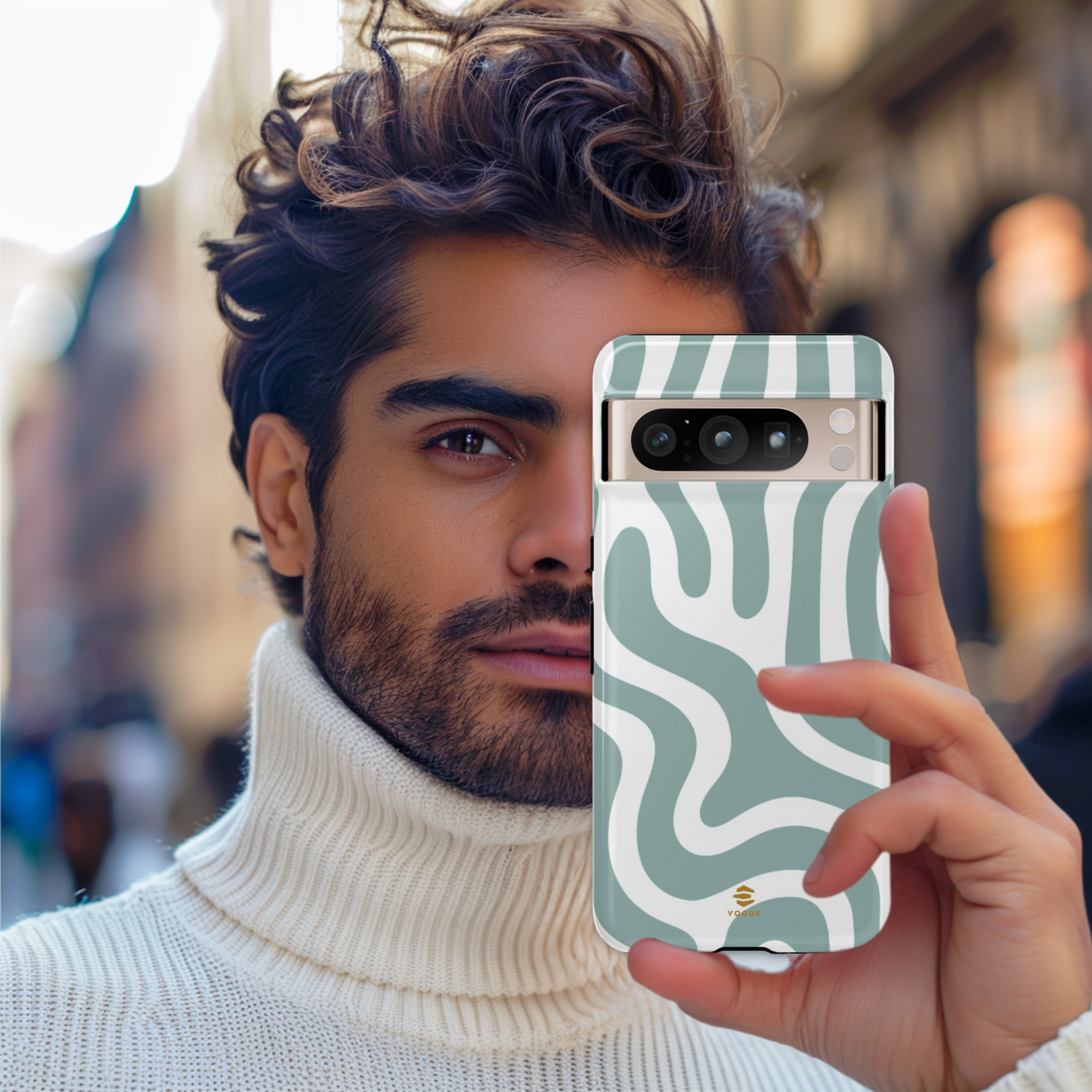 Funda de Google con líneas abstractas y locas
