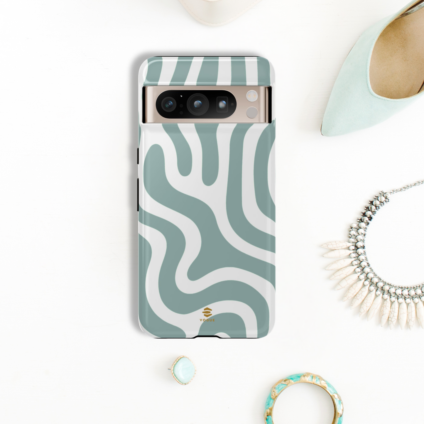 Funda de Google con líneas abstractas y locas