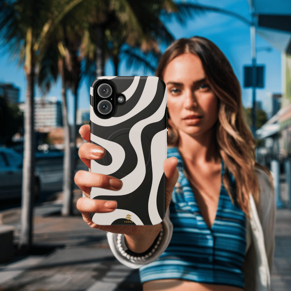 Black Swirl MagSafe iPhone Case