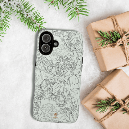 Sage Peony Garden MagSafe iPhone Case