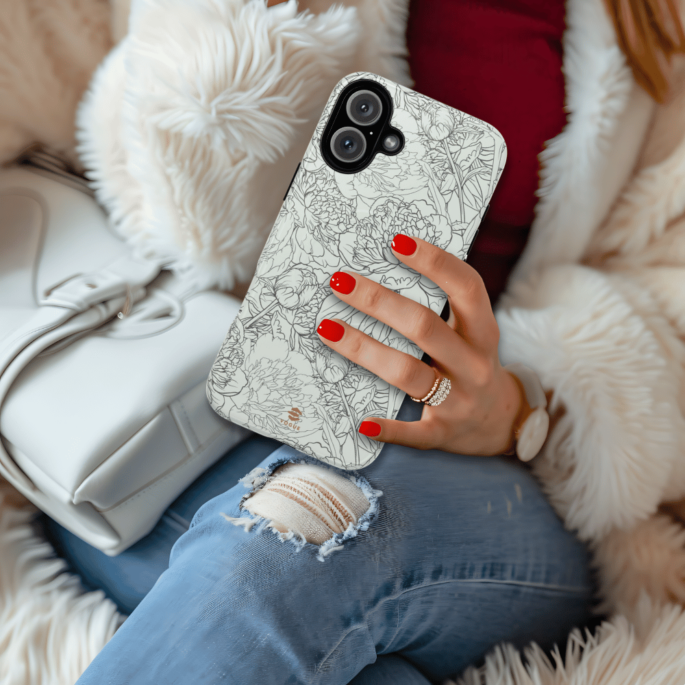 Sage Peony Garden MagSafe iPhone Case