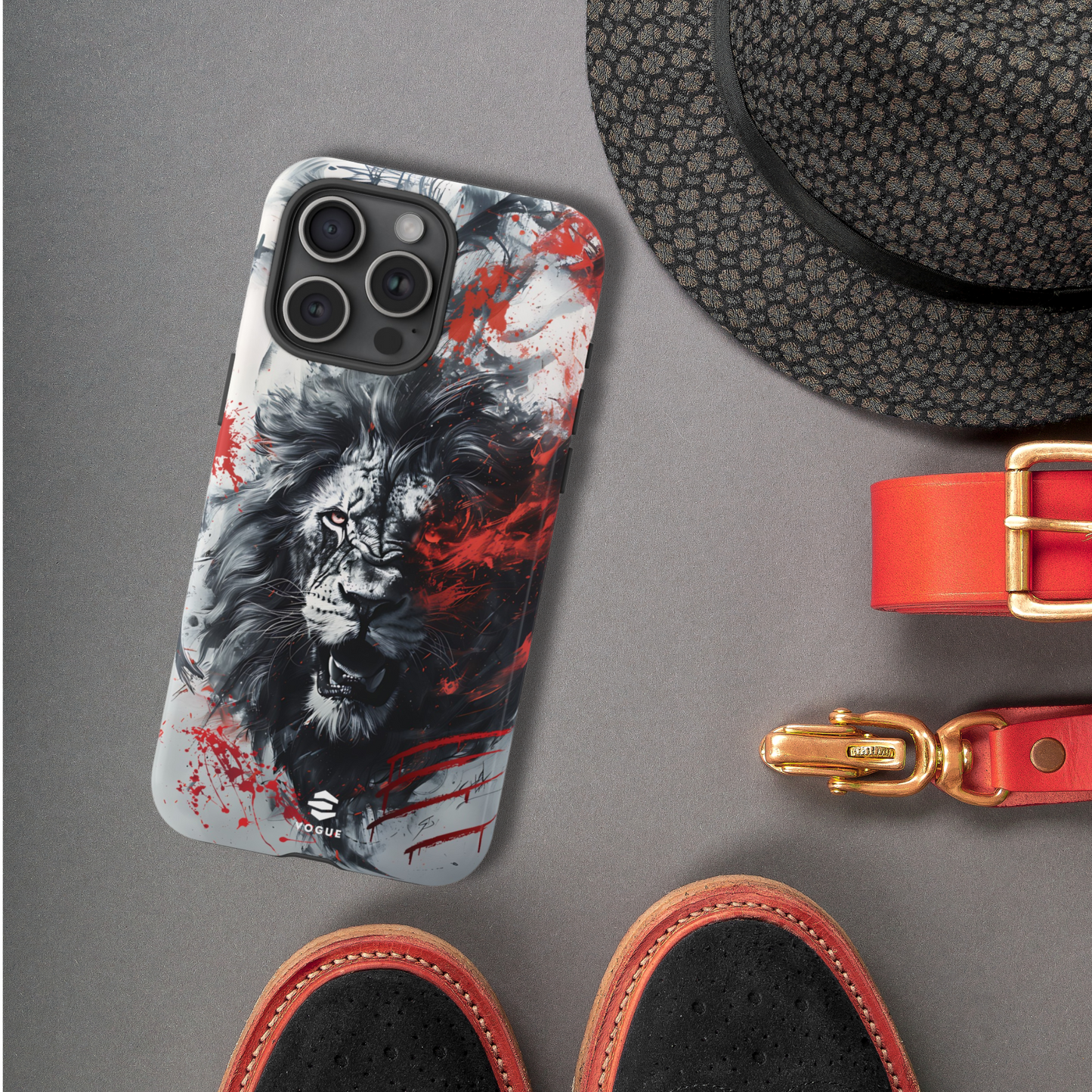 Funda para iPhone con diseño de león rugiente