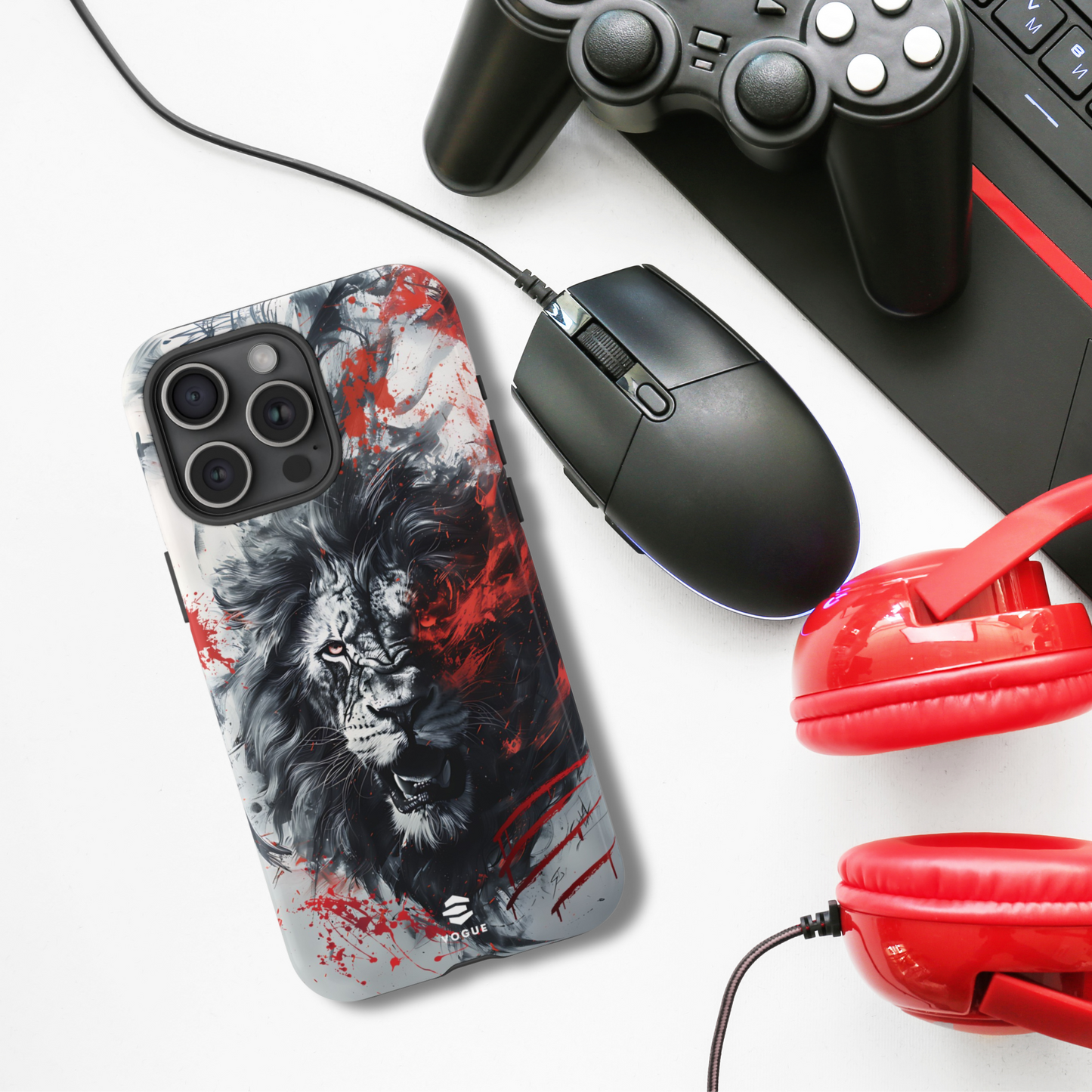 Funda para iPhone con diseño de león rugiente