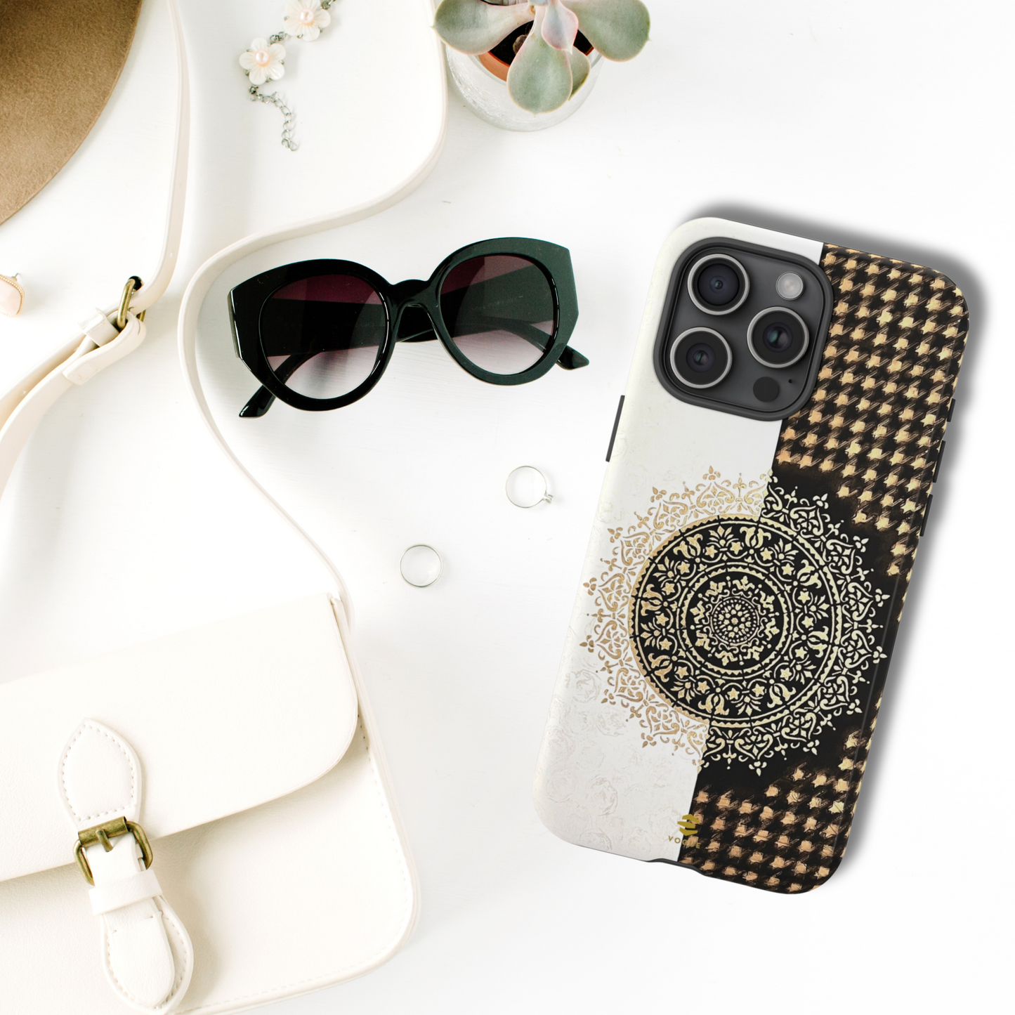 Funda para iPhone con pintura abstracta de mandala