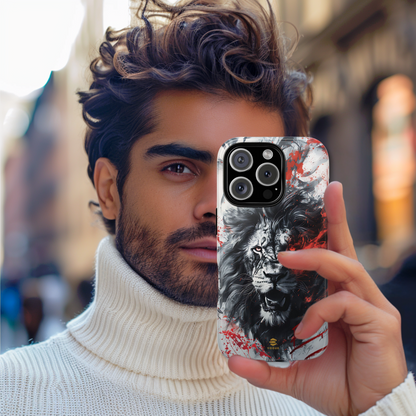 Funda para iPhone con diseño de león rugiente