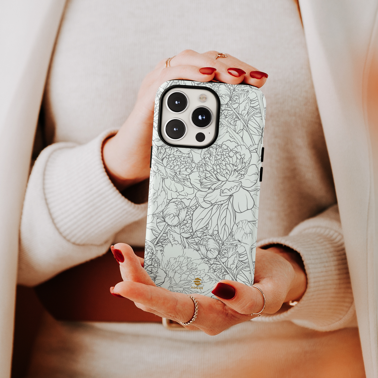 Sage Peony Garden iPhone Case