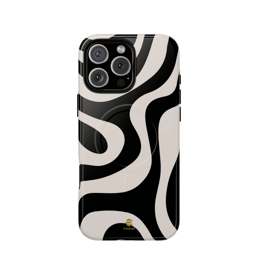 Black Swirl MagSafe iPhone Case