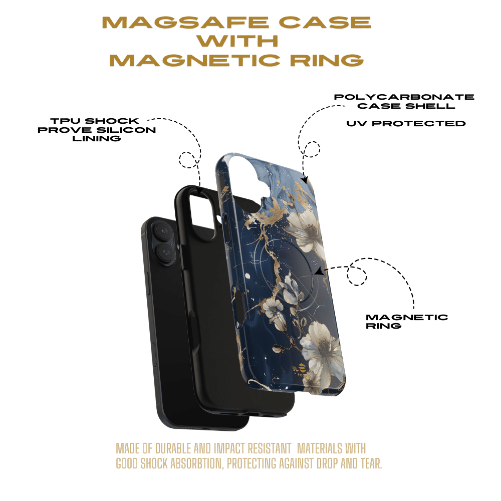 Marble Floral MagSafe iPhone Case