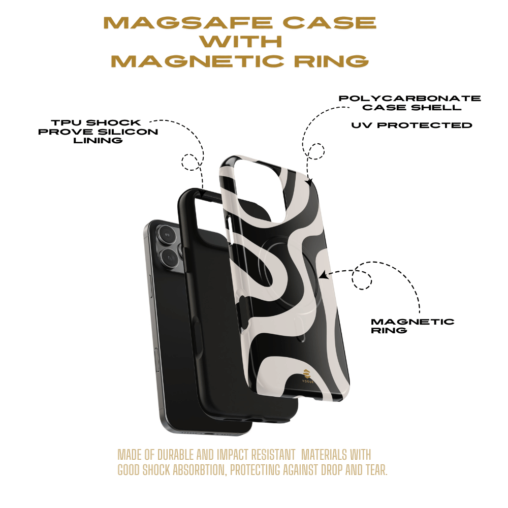 Black Swirl MagSafe iPhone Case