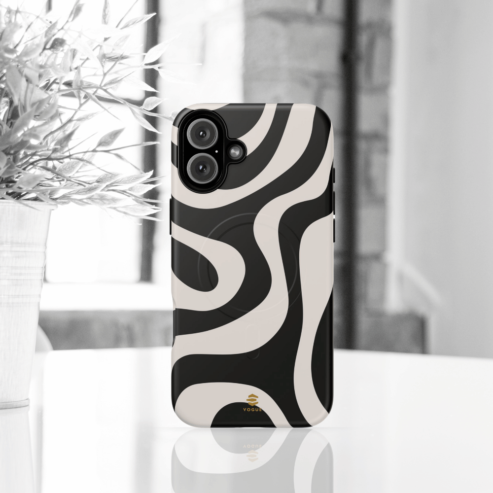 Black Swirl MagSafe iPhone Case