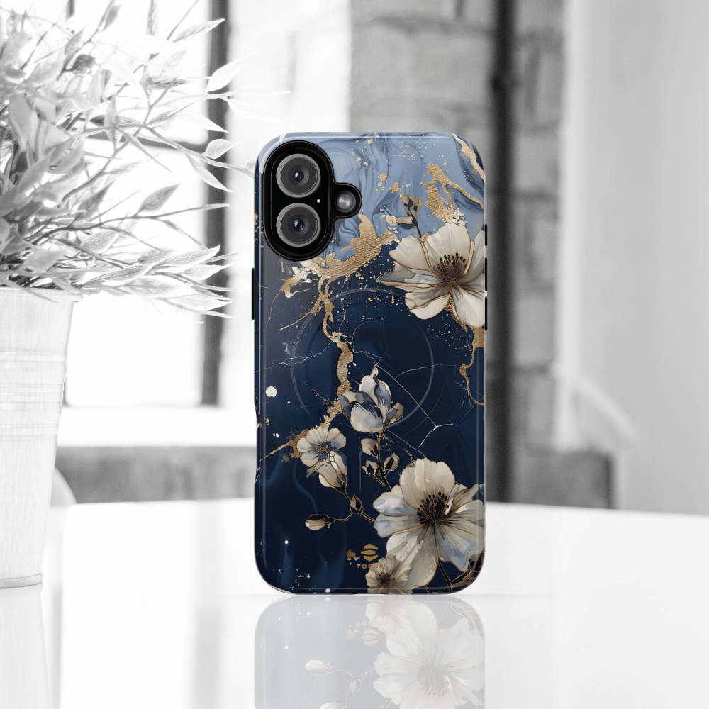 Marble Floral MagSafe iPhone Case