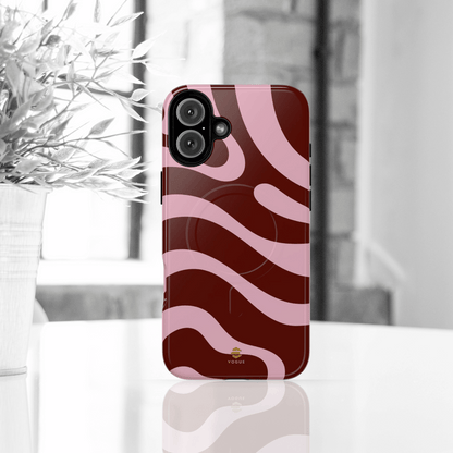 Maroon Ripple MagSafe iPhone Case