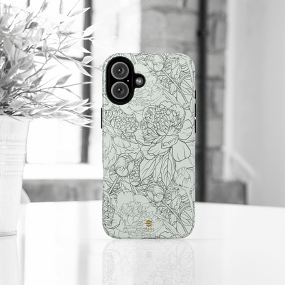 Sage Peony Garden MagSafe iPhone Case