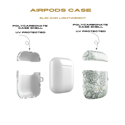 Sage Peony Garden AirPod Cases