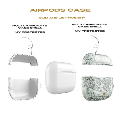 Sage Peony Garden AirPod Cases