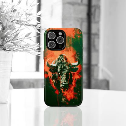 Green Bull Art iPhone Tough Case