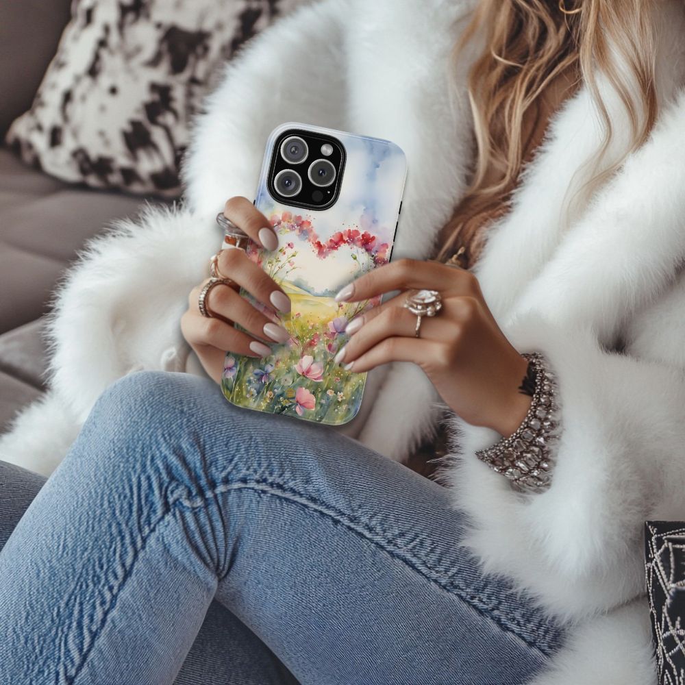 Flower heart iPhone Tough Case