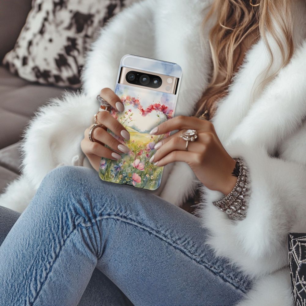 Flower heart Tough Phone Case for Google