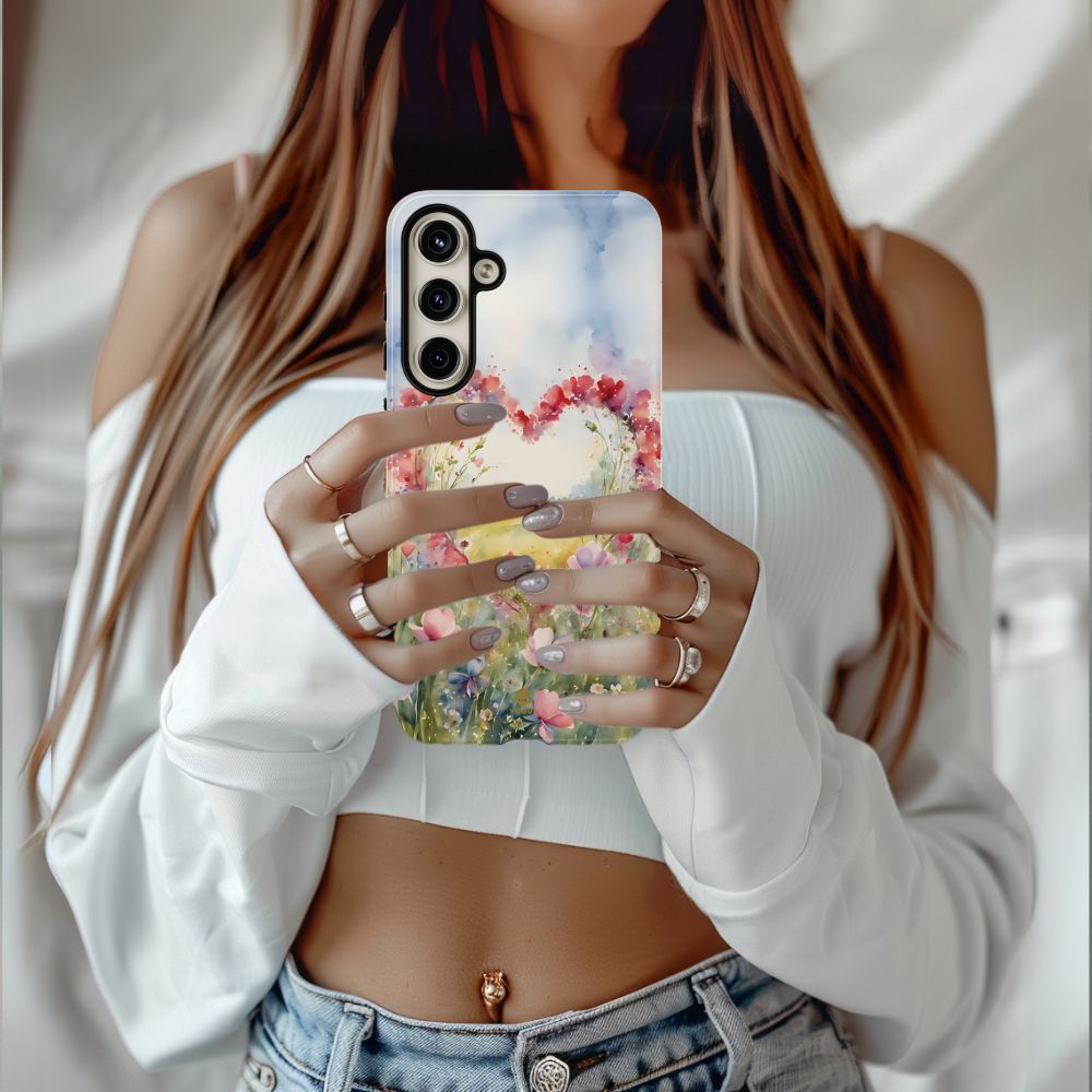 Flower heart Tough Phone Case for Samsung