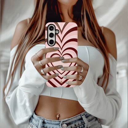 Burgundy Hearts Design - Phone Case, Love, Valentine's Day Gift for Her Samsung Galaxy