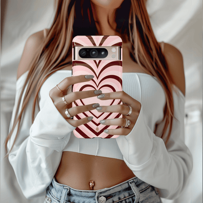 Burgundy Hearts Phone Case For Valentine's day Google pixel